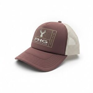 Columbia PHG Timberbuck Foam Trucker Hat Brown Tan Deer Hunting Cap CU7001-682